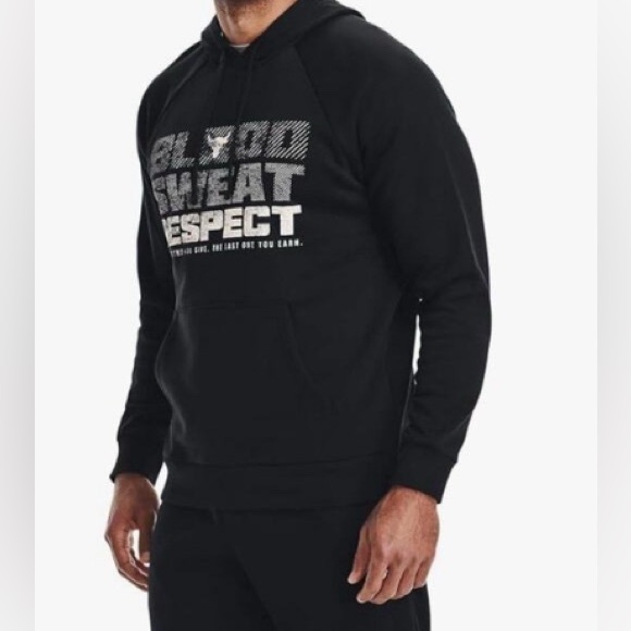 Under Armour Project Rock Vet Day Size Men's Hoodie - Black (1367097) XXL 2XL - Picture 1 of 8